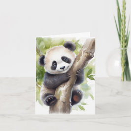 Tarjeta de nota Panda Bear Blank
