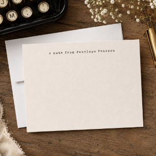 Tarjeta de nota   Papelería de máquina de escribir