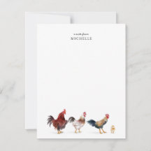 Tarjeta de nota para animales de granja de pollo