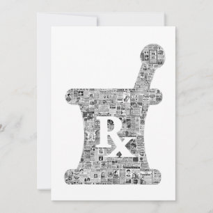 Tarjeta de nota para anuncios de la farmacia médic