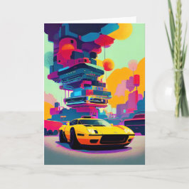 Tarjeta de nota para autos en blanco cinemático de