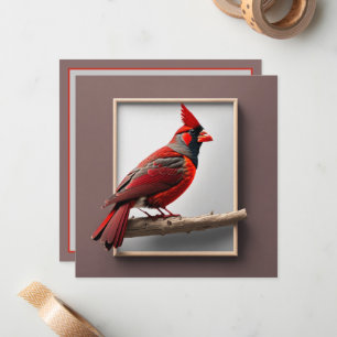 Tarjeta de nota para aves del cardenal norte perso
