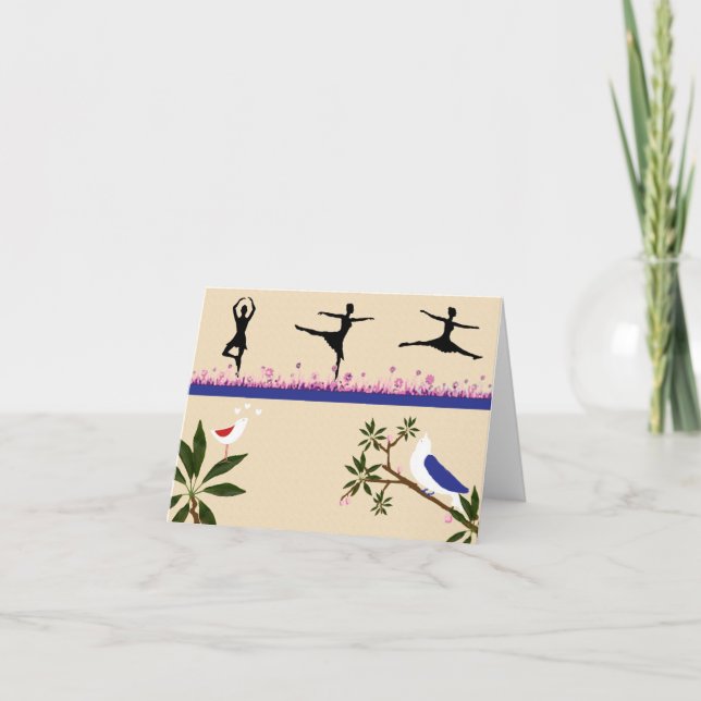 Tarjeta de nota para aves y ballet (Anverso)