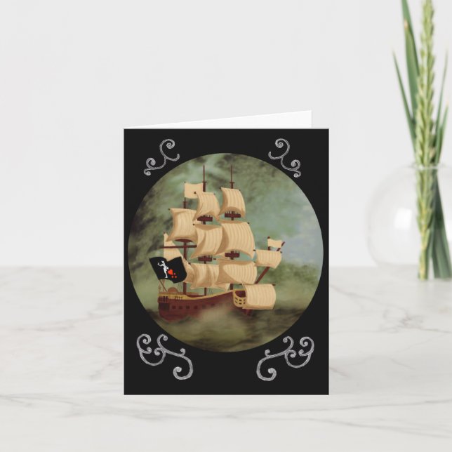 Tarjeta de nota para barco de barba negra (Queen A (Anverso)