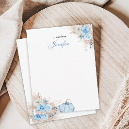 Tarjeta de nota para bebé de la Calabaza Azul