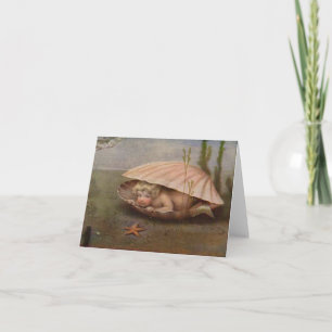 Tarjeta de nota para bebé de sirvienta vintage