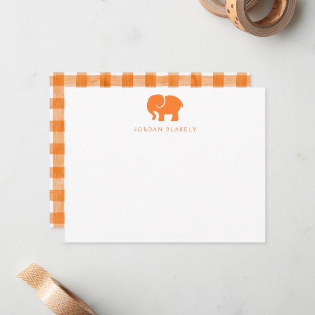 Tarjeta de nota para bebé, tarjeta plana de gingha (Anverso/Reverso In Situ)