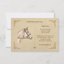 Tarjeta de nota para caballos de época