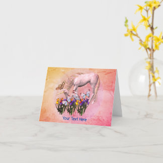 Tarjeta de nota para caballos Fantasy Butterflies