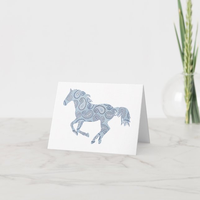 Tarjeta de nota para caballos Pink Paisley (Anverso)