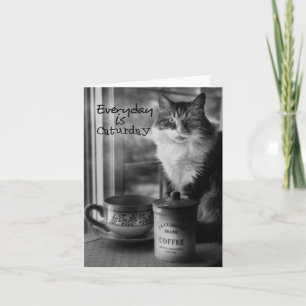Tarjeta de nota para café de Caturday
