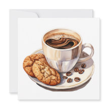 Tarjeta de nota para café y cookies