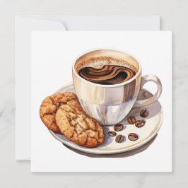 Tarjeta de nota para café y cookies