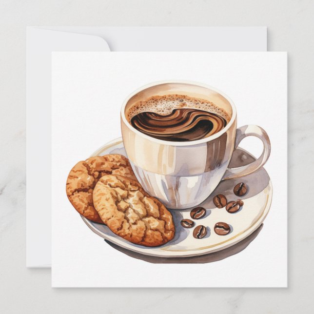 Tarjeta de nota para café y cookies (Anverso)