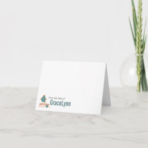 Tarjeta de nota para campeón de pollo verde azulad