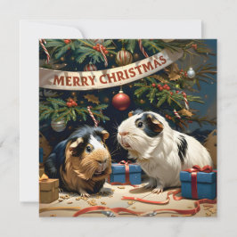 Tarjeta de Nota para Cerdos De Guinea Y Navidades