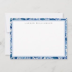Tarjeta de nota para Chinoiserie clásica azul y bl