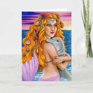 tarjeta de nota para delfines de mermaid 13