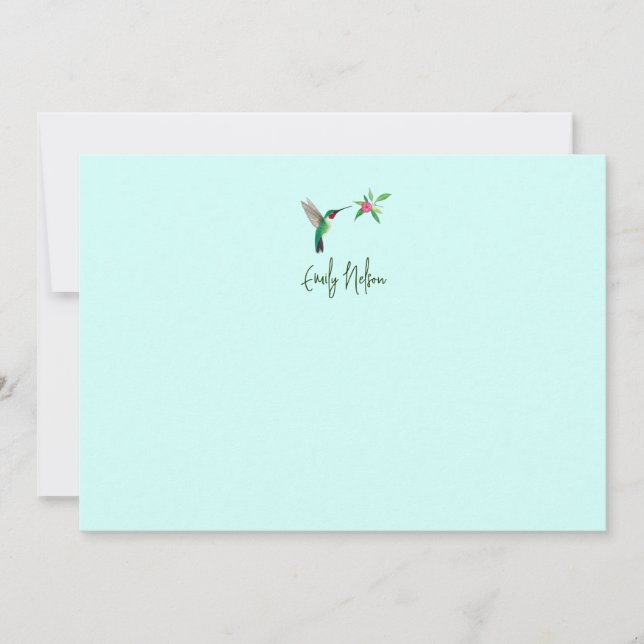 Tarjeta de nota para el colibrí de cola ancha pers (Anverso)
