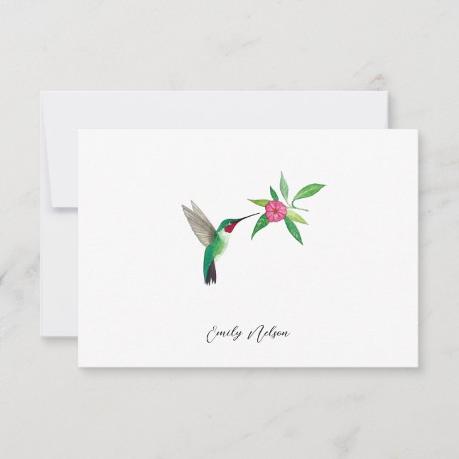 Tarjeta de nota para el colibrí de cola ancha pers (Anverso)