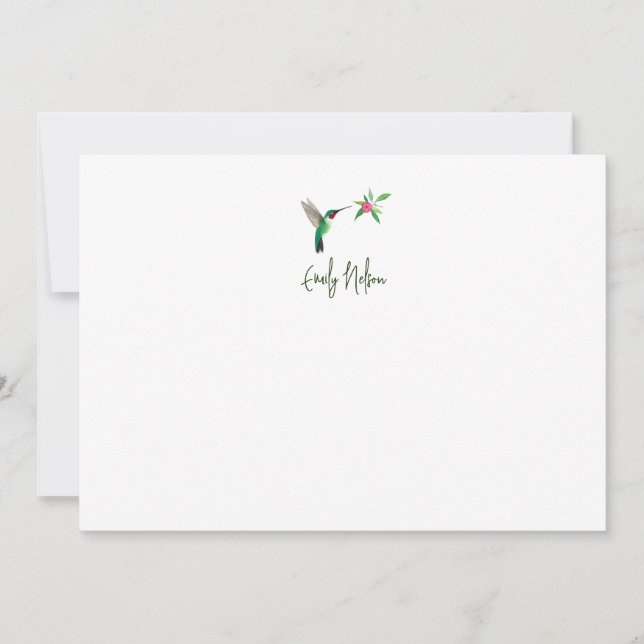 Tarjeta de nota para el colibrí de cola ancha pers (Anverso)