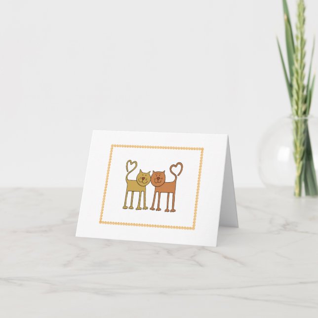 Tarjeta de nota para el corazón del gato (Anverso)