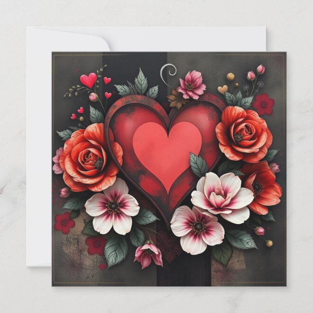Tarjeta de nota para el corazón gótico (Anverso)