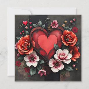 Tarjeta de nota para el corazón gótico