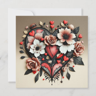 Tarjeta de nota para el corazón gótico