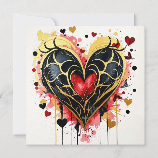 Tarjeta de nota para el corazón gótico (Anverso)