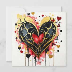 Tarjeta de nota para el corazón gótico