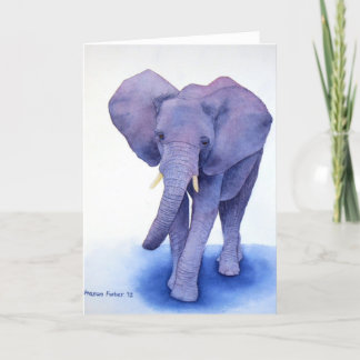 Tarjeta de nota para el elefante púrpura