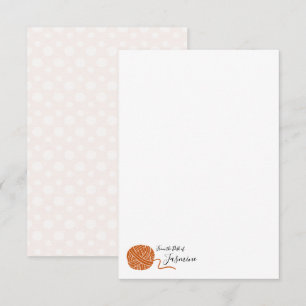Tarjeta de nota para el Naranja de roya Yarn Ball