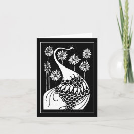 Tarjeta de nota para el Peacock de Beardsley Nouve