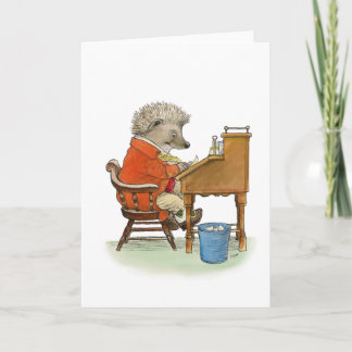 Tarjeta de nota para escritor de Hedgehog