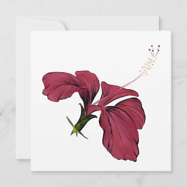 Tarjeta de nota para flores de Hibiscus (Anverso)