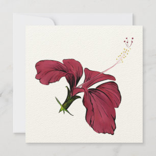 Tarjeta de nota para flores de Hibiscus