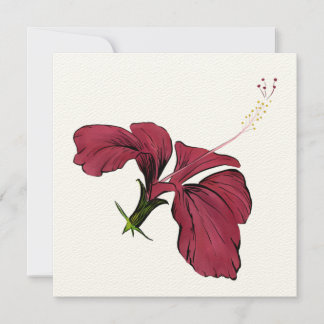 Tarjeta de nota para flores de Hibiscus