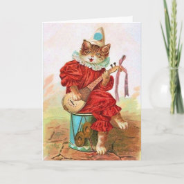 Tarjeta de nota para gato victoriano