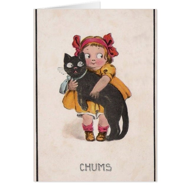 Tarjeta de nota para gato vintage (Frente)