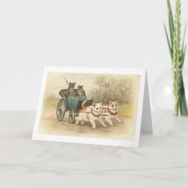 Tarjeta de nota para gatos de cosecha de vintage