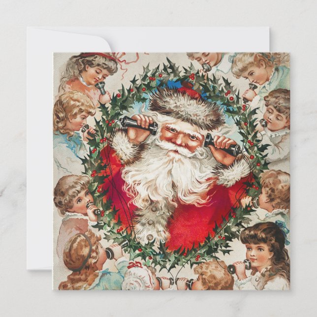 Tarjeta de nota para gatos Feliz Navidad/Felices F (Anverso)