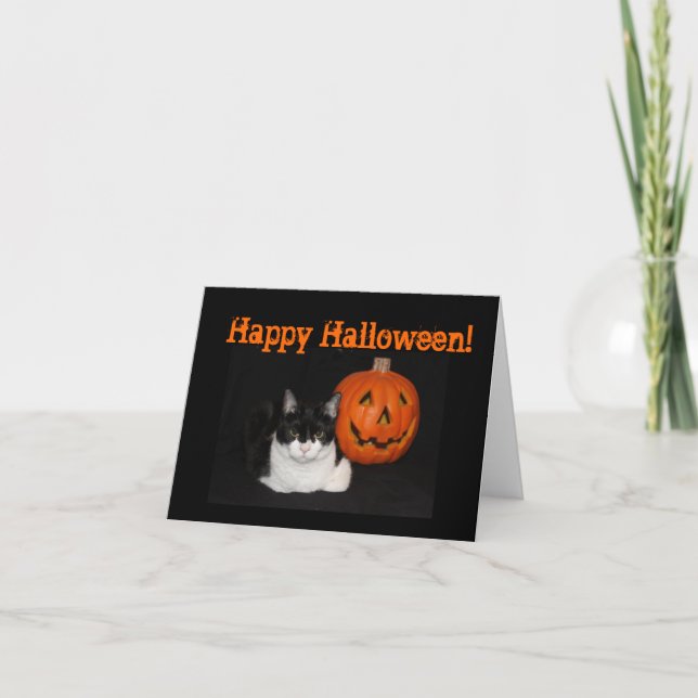 Tarjeta de nota para Kitty de Halloween (Anverso)