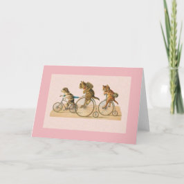 Tarjeta de nota para la motocicleta de gato y cach