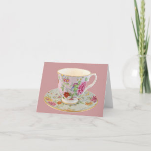 Tarjeta de nota para la Té Blanco y Floral y el Sa