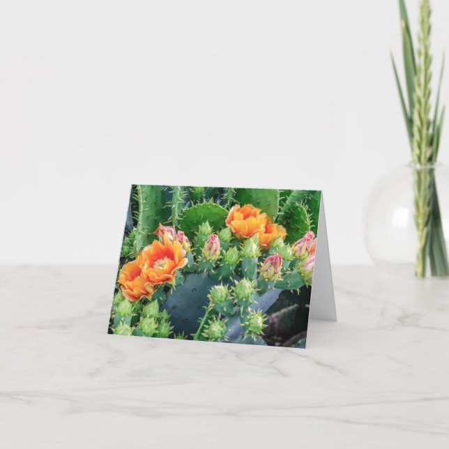 Tarjeta de nota para las flores del Naranja del de (Anverso)