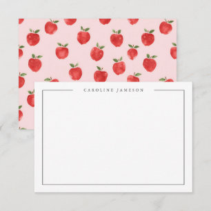Tarjeta de nota para maestro de manzana de acuarel