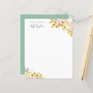 Tarjeta de nota para maestros de floral pastel de