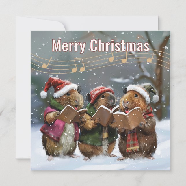 Tarjeta de nota para Navidades de cantantes de car (Anverso)