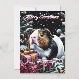 Tarjeta de nota para Navidades de cerdo de Guinea